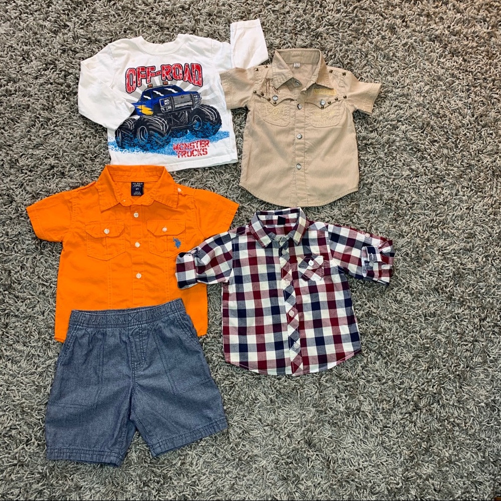 boy clothes set mix brand and size 6M-2T.   #24
